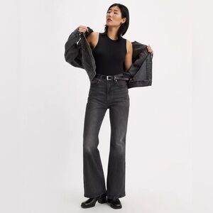 Levi’s ‘70s High Waist Flare Jeans, Size 28”x30”, Color: “Black-Just A Hint”